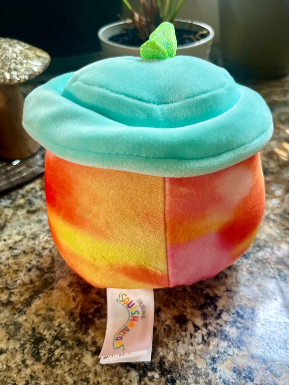 Squishmallows Yellow Bubble Tea & Peach Plush Duo with Aqua Top - Picture 9 of 12